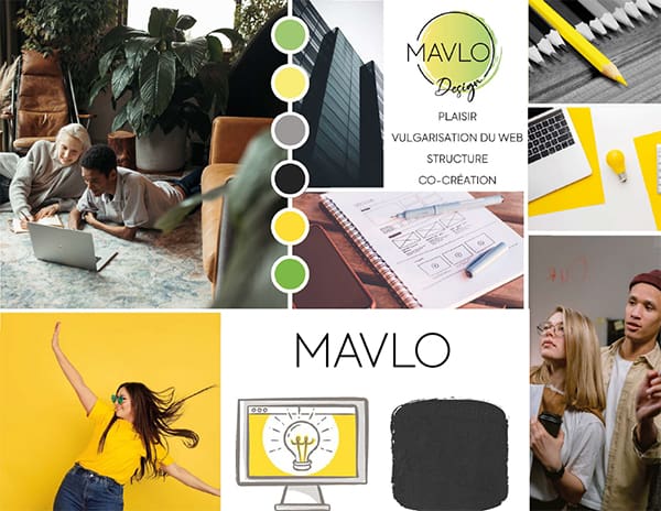 Moodboard utilisé par Mavlo pour la création de son branding.